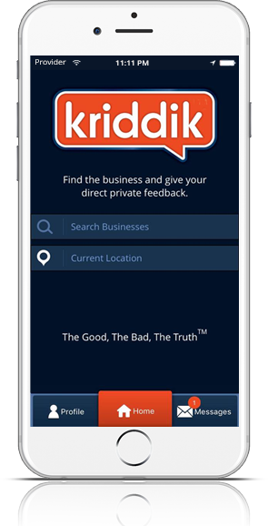 The Kriddik Mobile App lets you search all businesses!